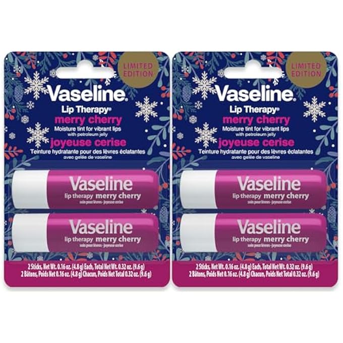 Vaseline LIP THERAPY STICK TWIN PACK  MERRY CHERRY HOLIDAY LIMITED EDITION (2-PACK) - Image 1